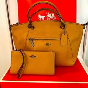 Coach Pebble Leather Prairie Satchel & Wallet